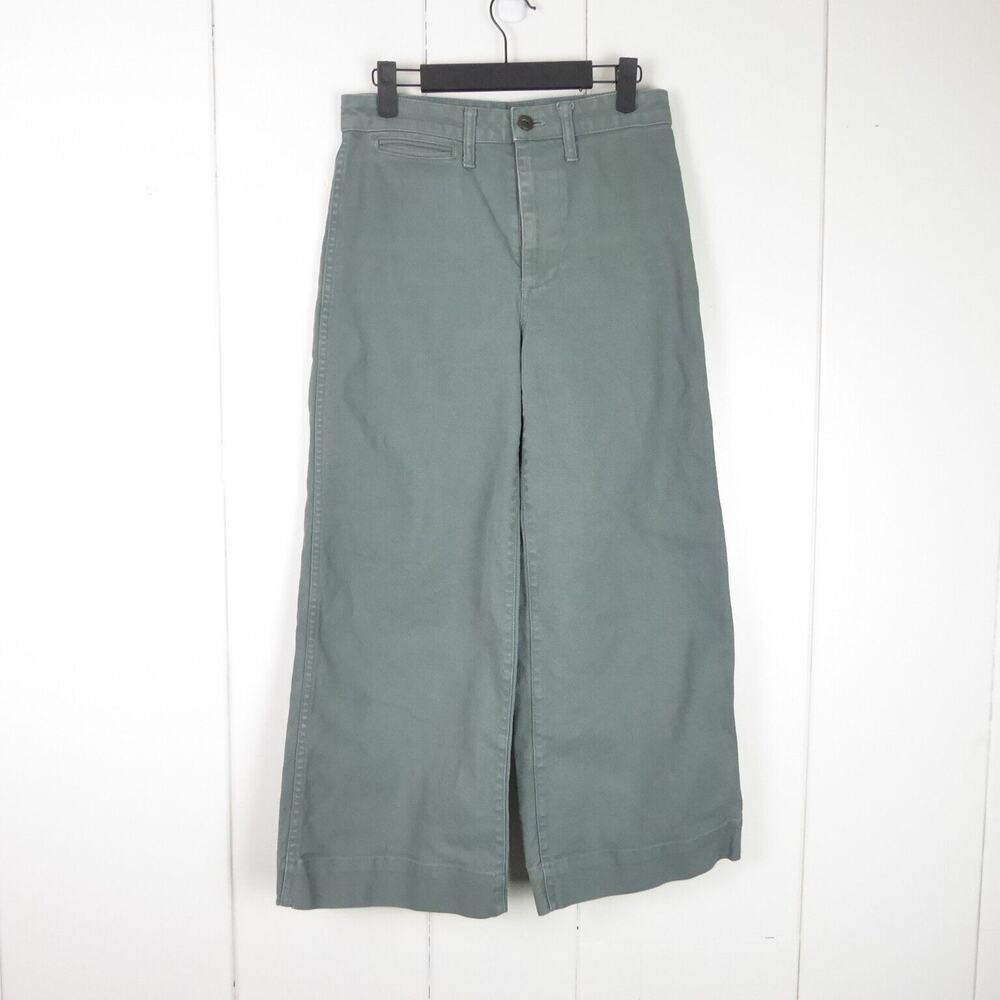 Madewell Pants Womens SZ 25 Emmet Wide Leg Crop High Rise Welt Pocket Baggy